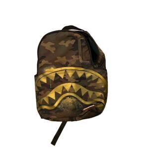 Sprayground Gold Stencil Shark Camo Backpack